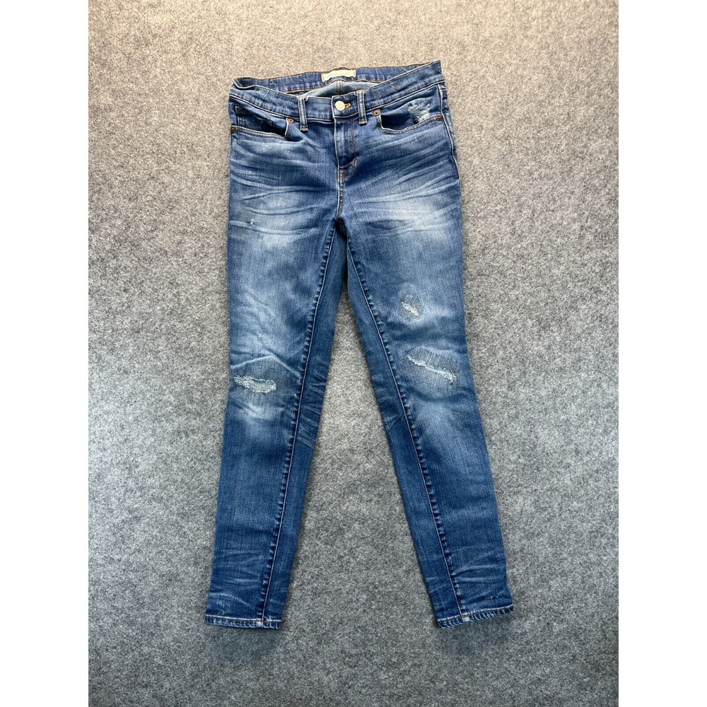 Madewell Jeans Women's 28 Skinny‎ Skinny Distressed Blue Midrise Denim Jeans